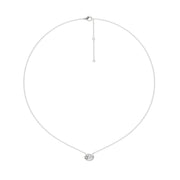 Pendentif diamant naturel ovale 0.50 carat or blanc Augusta